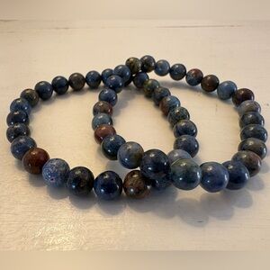 Sunset and Dumortierite Beaded Bracelet
